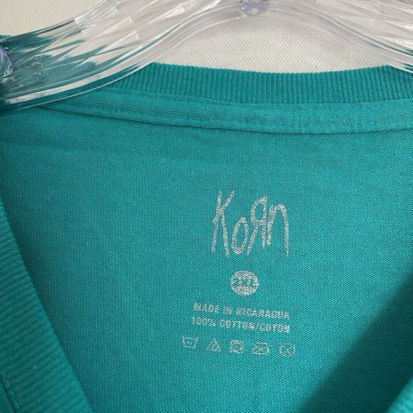 KoRn T-shirt Tee 2XL Green Graphic Print Mad Engine Nu Metal Licensed Official - Picture 5 of 5